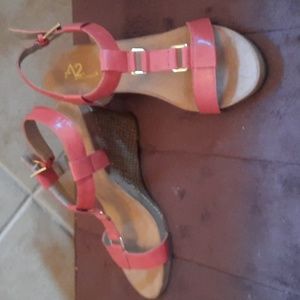 Coral wedge sandals from Aerosoles